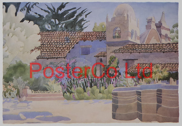 Carmel Mission (1) - Linda Adams Kesler - ArtBeats 1987 - Framed Print - 12"H x 16"W