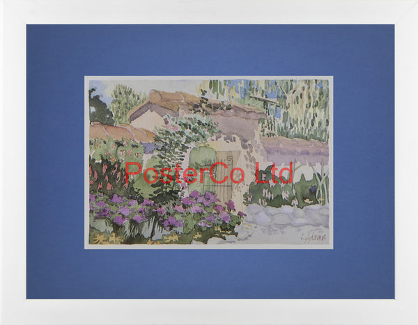 Carmel Mission (2) - Linda Adams Kesler - ArtBeats 1987 - Framed Print - 12"H x 16"W