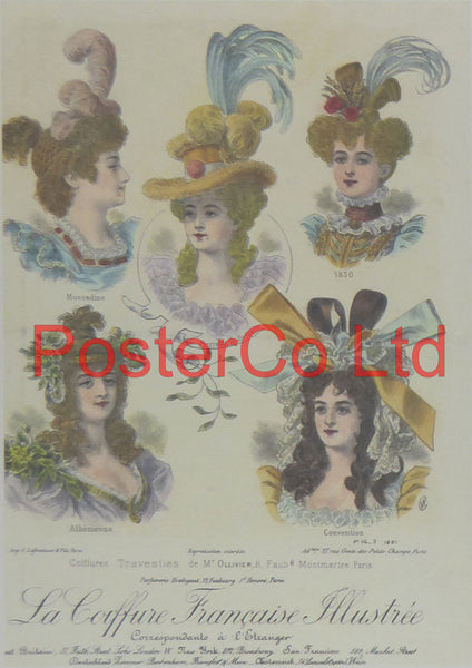 la coiffure française illustrée - Hairdressing Styles (1) - C Wintz - Framed Print - 16"H x 12"W