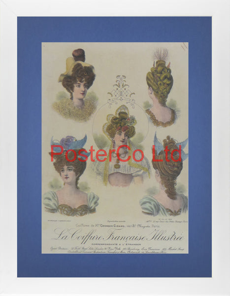 la coiffure française illustrée - Hairdressing Styles (3) - C Wintz - Framed Print - 16"H x 12"W
