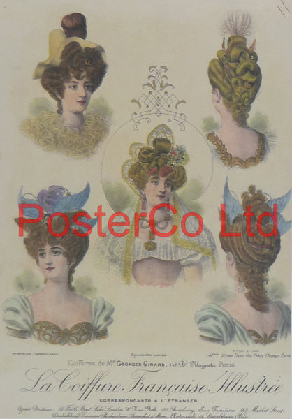 la coiffure française illustrée - Hairdressing Styles (3) - C Wintz - Framed Print - 16"H x 12"W