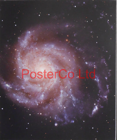 Spiral galaxy M101 - Hubble Telescope Framed Picture - 20"H x 16"W