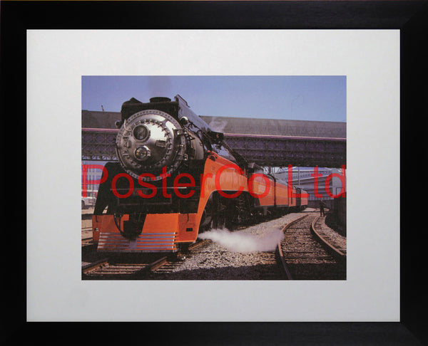Southern Pacific's tough haulage class GM 4-8d Steam Train - Framed Picture - 11"H x 14"W