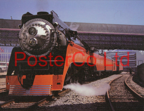 Southern Pacific's tough haulage class GM 4-8d Steam Train - Framed Picture - 11"H x 14"W