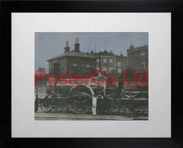 "Sultan" with her vast center drive wheel - Steam Train - Framed Picture - 11"H x 14"W